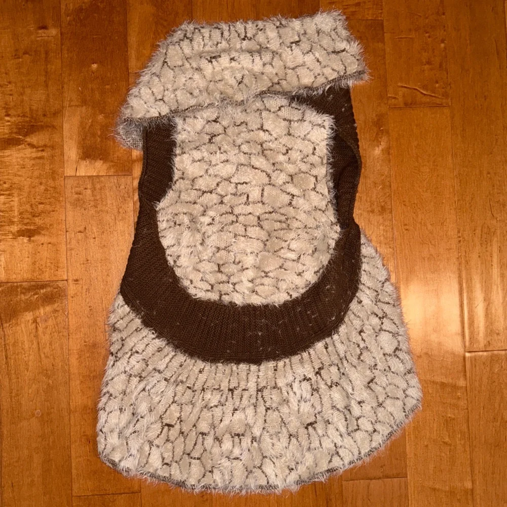 Delfine High Lo Fuzzy Vest Large Collar Wool Blend - Picture 6 of 8